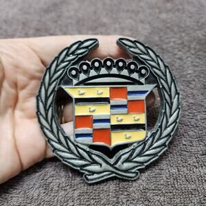 Cadillac silver tone belt buckle Y